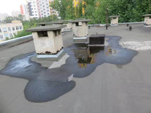Застой воды на плоской кровле
